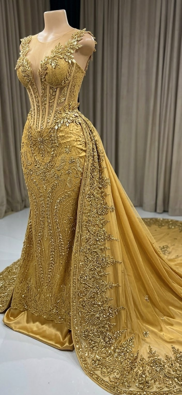 Bespoke Royal Dirac Gown – Custom Luxury Somali Bridal Couture
