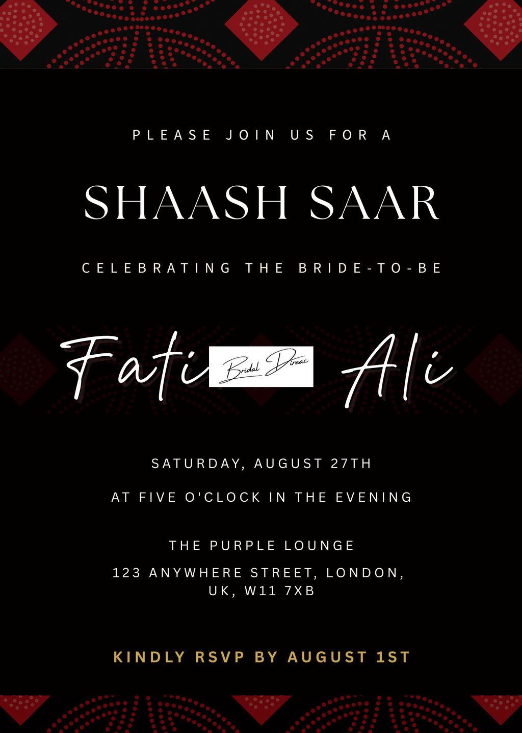 Customizable Shaash Saar Digital Invitation