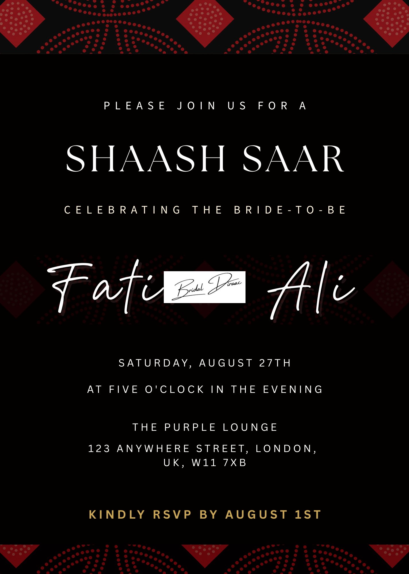 Customizable Shaash Saar Digital Invitation