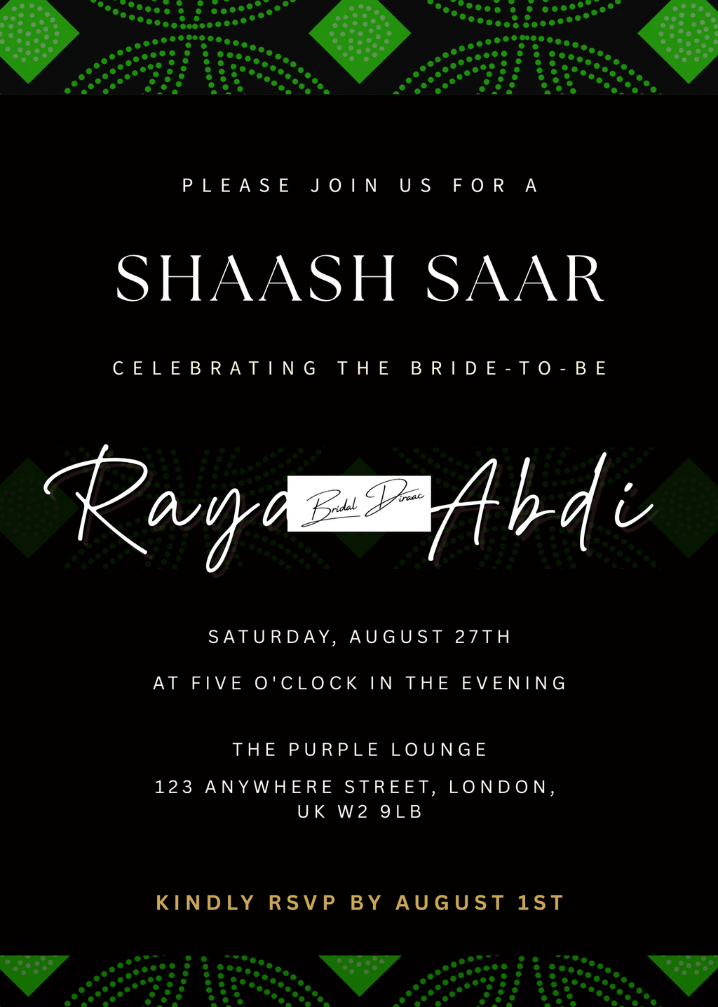 Customizable Shaash Saar Digital Invitation