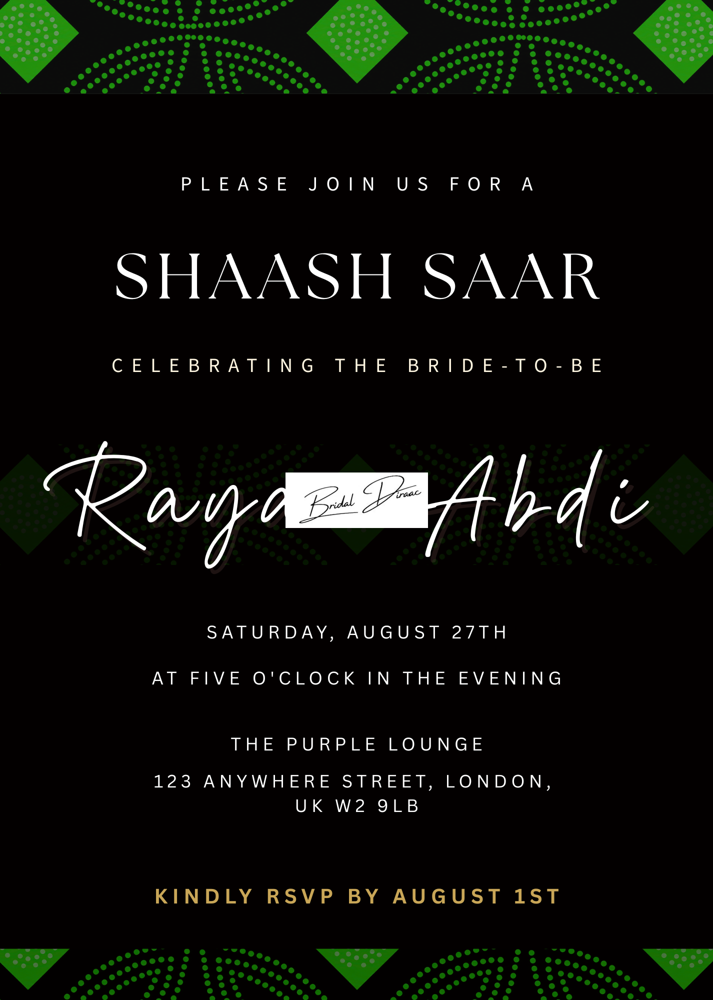 Customizable Shaash Saar Digital Invitation