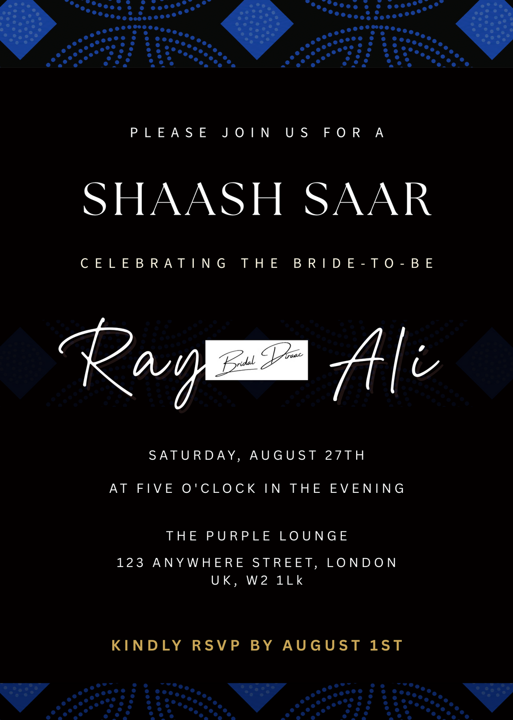 Customizable Shaash Saar Digital Invitation