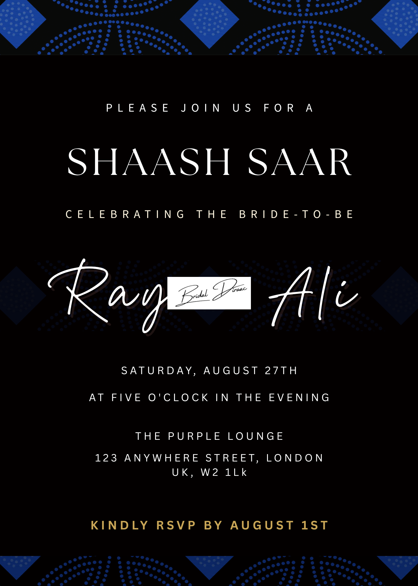 Customizable Shaash Saar Digital Invitation
